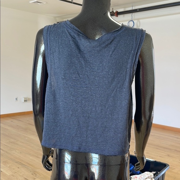 Aerie gray Black Crop Tank Top - Picture 3 of 6